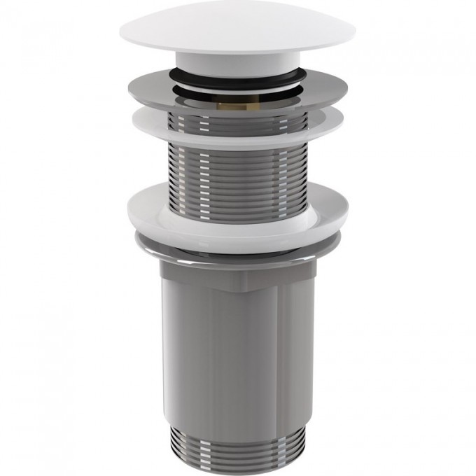 Донный клапан сифона ALCAPLAST для умывальника CLICK/CLACK 5/4", цельнометаллический с большой белой заглушкой, без перелива, для пластиковых и стеклянных умывальников A395B Донный клапан сифона ALCAPLAST для умывальника CLICK/CLACK 5/4", цельнометаллический с большой белой заглушкой, без перелива, для пластиковых и стеклянных умывальников A395B