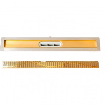 Гальваническое покрытие ALCAPALST комплекта дренажного канала с решеткой золотой цвет