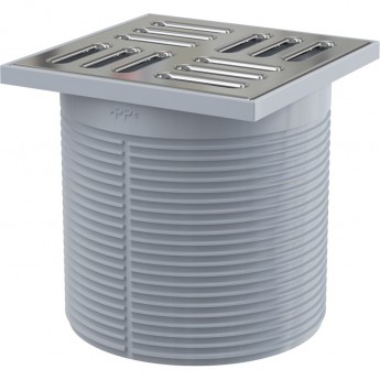 Горловина сливного трапа ALCAPLAST APV0300, решетка 105х105, нержавеющая сталь