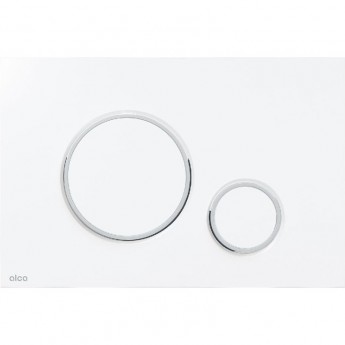 Кнопка управления ALCAPLAST M776 для скрытых систем инсталляции, белый/хром глянец