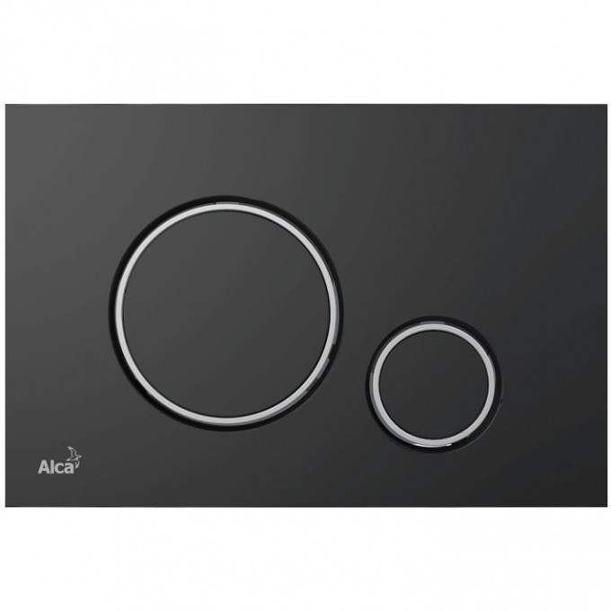 Кнопка управления ALCAPLAST для скрытых систем инсталляции, черный матовый/хром глянец M778