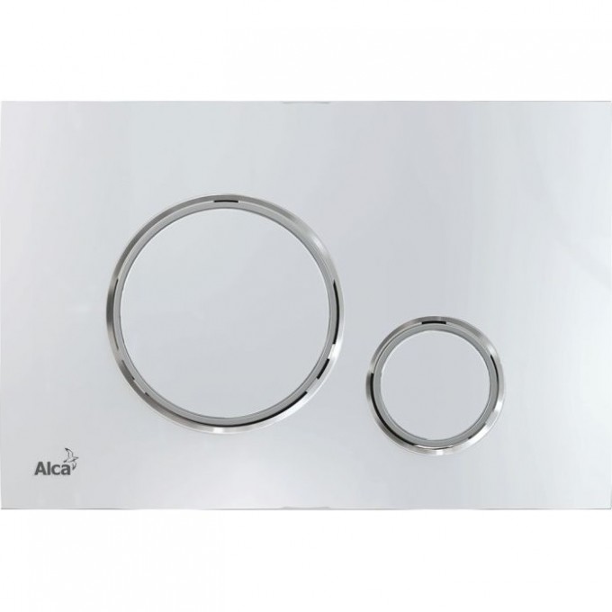 Кнопка управления ALCAPLAST для скрытых систем инсталляции, хром глянец/хром матовый M771