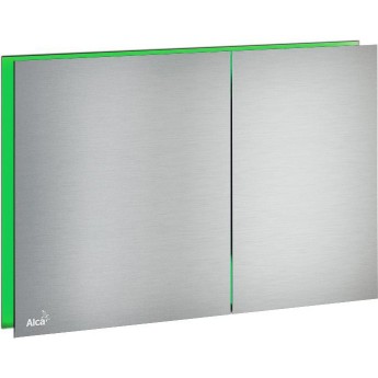 Кнопка управления ALCAPLAST AIR LIGHT-GREEN с подсветкой, металл матовый, цвет зеленый