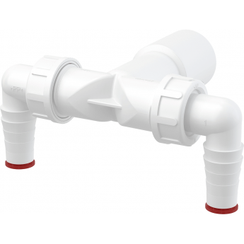 Колено ALCAPLAST P155Z с двумя штуцерами DN40/32 / 17–23 с обратным клапаном