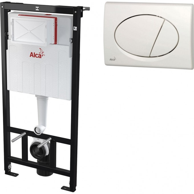 Комплект ALCAPLAST SET 3v1 для установки унитаза с белой панелью смыва AM101/1120-31RS M70-001 Комплект ALCAPLAST SET 3v1 для установки унитаза с белой панелью смыва AM101/1120-31RS M70-001