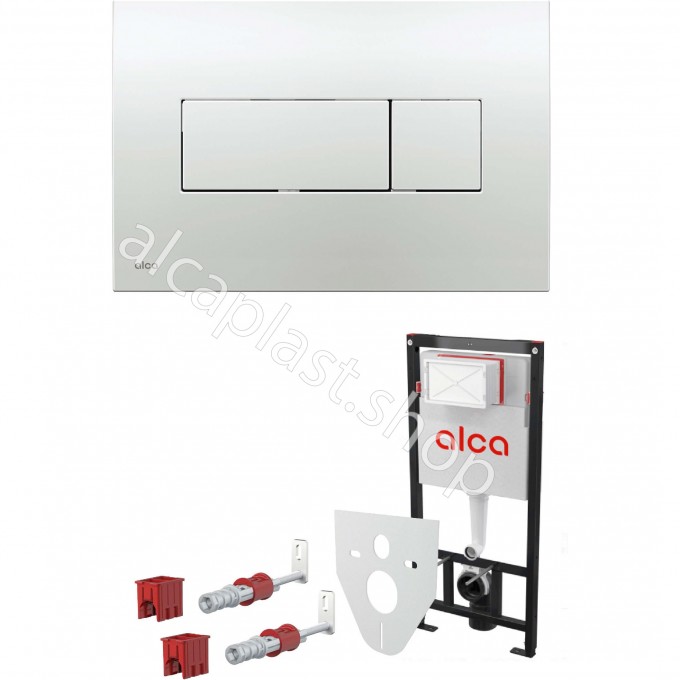 Комплект ALCAPLAST SET 3v1 для установки унитаза с панелью смыва, хром AM101/1120-31 RU M371-0001 Комплект ALCAPLAST SET 3v1 для установки унитаза с панелью смыва, хром AM101/1120-31 RU M371-0001