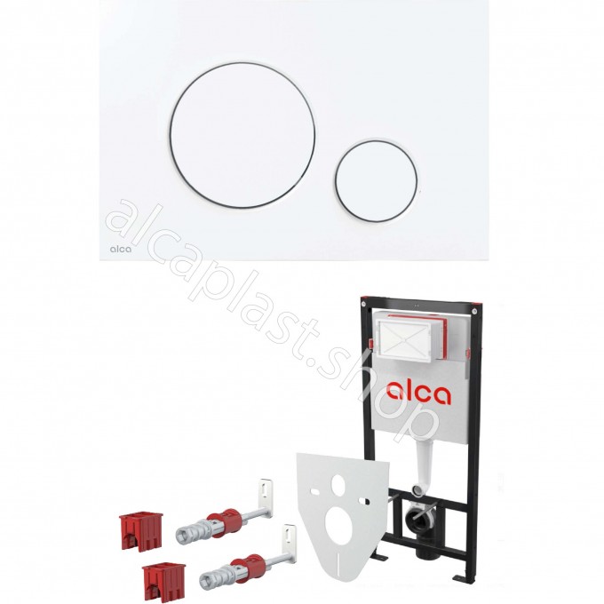 Комплект ALCAPLAST SET 4v1 для установки унитаза с белой панелью смыва AM101/1120-41 RU M670-0001 Комплект ALCAPLAST SET 4v1 для установки унитаза с белой панелью смыва AM101/1120-41 RU M670-0001
