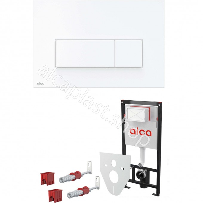 Комплект ALCAPLAST SET 4v1 для установки унитаза с панелью смыва AM101/1120-41 RU M570-0001 Комплект ALCAPLAST SET 4v1 для установки унитаза с панелью смыва AM101/1120-41 RU M570-0001