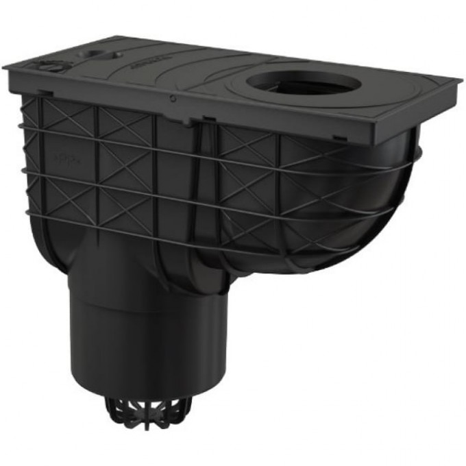 Ливнеотвод ALCAPLAST 300х155/125, подводка – прямая, черный AGV2