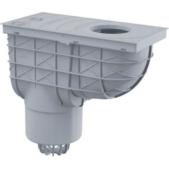 Ливнеотвод ALCAPLAST AGV2S 300х155/125, подводка – прямая, серый