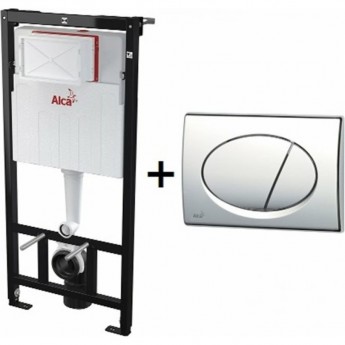 Набор инсталляции для унитаза ALCAPLAST ALCA WC ALCA AM101/1120-3:1 RU M70-0 с кнопкой белой, с сиденьем