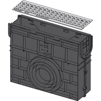 Пескоуловитель ALCAPLAST AVZ101R-R101S для дренажного канала AVZ101 без рамы с оцинкованной решеткой Т-образного профиля