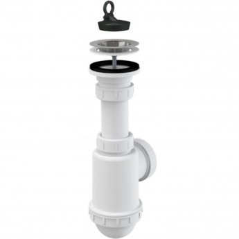 Сифон ALCAPLAST A441P-DN50/40 для мойки, c нержавеющей решеткой Ø70 Сифон ALCAPLAST A441P-DN50/40 для мойки, c нержавеющей решеткой Ø70