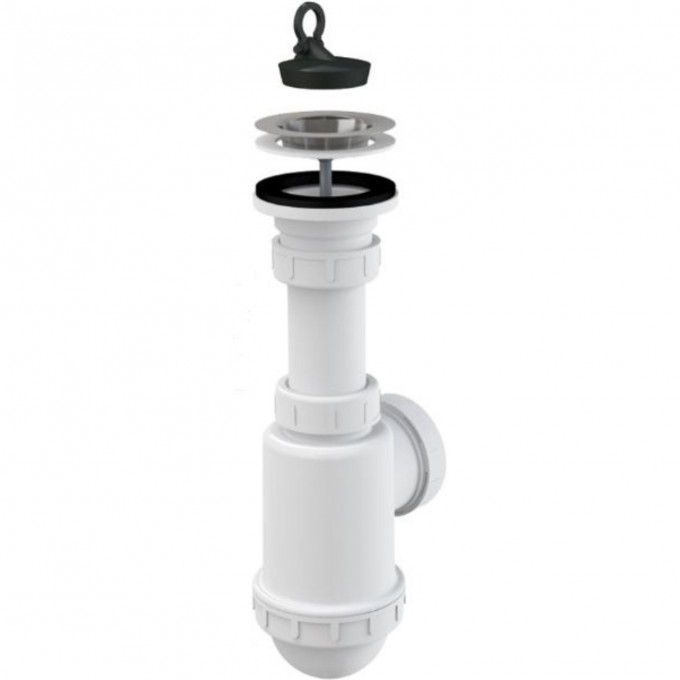 Сифон ALCAPLAST A441P-DN50/40 для мойки, c нержавеющей решеткой Ø70 A441-DN50/40
