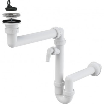 Сифон ALCAPLAST A870P-DN40 для мойки, экономящий пространство, с подводкой