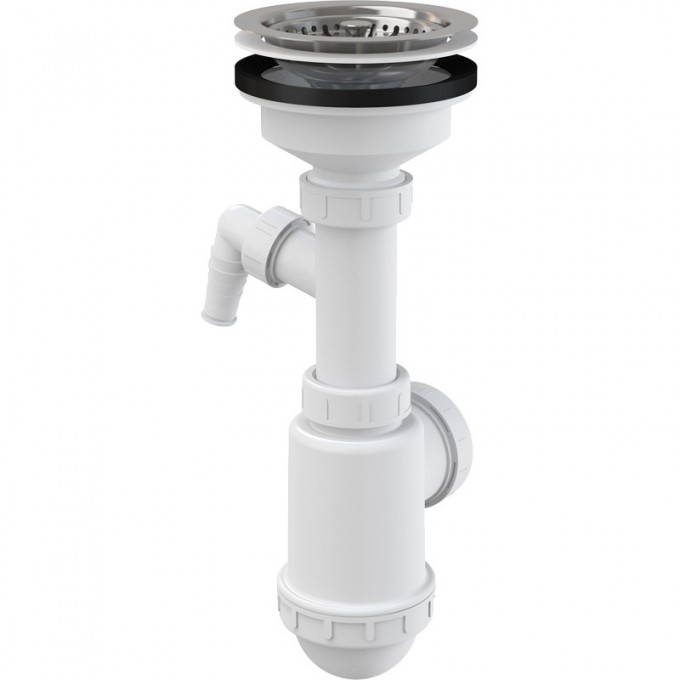 Сифон ALCAPLAST для мойки с нержавеющей решеткой Ø115, с подводкой A446P-DN50/40 Сифон ALCAPLAST для мойки с нержавеющей решеткой Ø115, с подводкой A446P-DN50/40