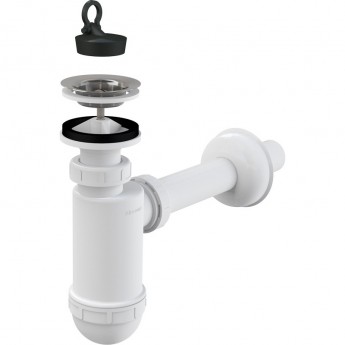 Сифон ALCAPLAST AG210512432 для умывальника Ø32 с нержавеющей peшeткой Ø63