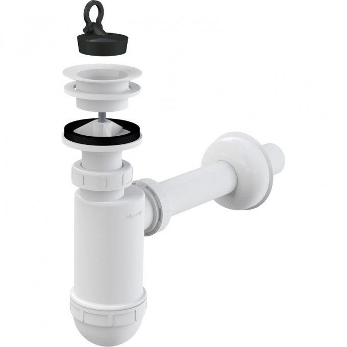 Сифон ALCAPLAST для умывальника Ø32, с пластмассовой решеткой Ø63, без штуцера A420