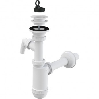 Сифон ALCAPLAST A420P для умывальника Ø32 с пластмассовой решеткой Ø63, с подводкой Сифон ALCAPLAST A420P для умывальника Ø32 с пластмассовой решеткой Ø63, с подводкой