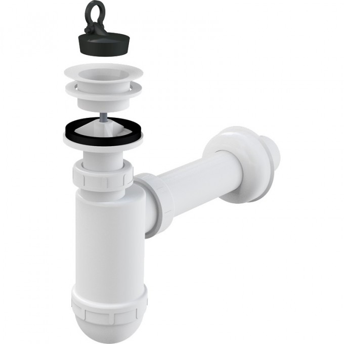 Сифон ALCAPLAST для умывальника Ø40 с пластмассовой решеткой Ø63, без штуцера A42