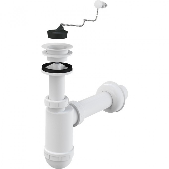 Сифон ALCAPLAST для умывальника Ø40 с пластмассовой решеткой Ø63, с цепочкой A42R Сифон ALCAPLAST для умывальника Ø40 с пластмассовой решеткой Ø63, с цепочкой A42R