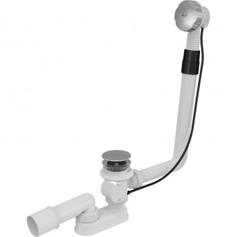 Сифон ALCAPLAST A550KM-80 для ванны автомат, комплект, металл/металл жёсткий