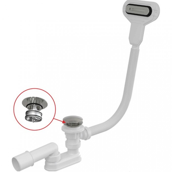 Сифон ALCAPLAST для ванны click/clak, металл A516CKM Сифон ALCAPLAST для ванны click/clak, металл A516CKM