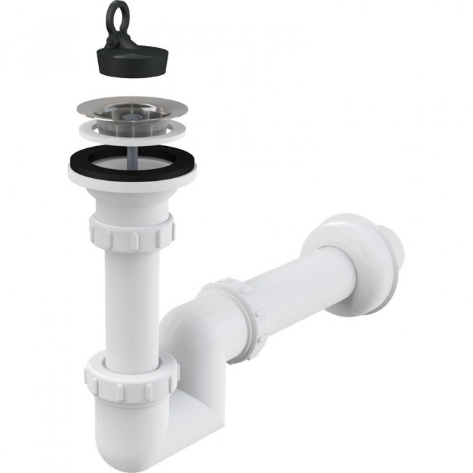 Сифон ALCAPLAST «S» для умывальника Ø40 с нержавеющей решеткой Ø63 A412-DN40 Сифон ALCAPLAST «S» для умывальника Ø40 с нержавеющей решеткой Ø63 A412-DN40