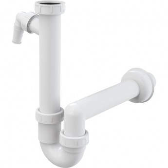 Сифон ALCAPLAST A81-DN40 трубчатый с накидной гайкой 6/4", с подводкой
