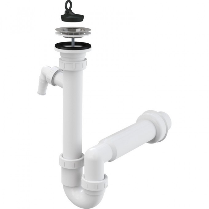 Сифон ALCAPLAST трубчатый с нержавеющей решёткой Ø70, с подводкой A810-DN50