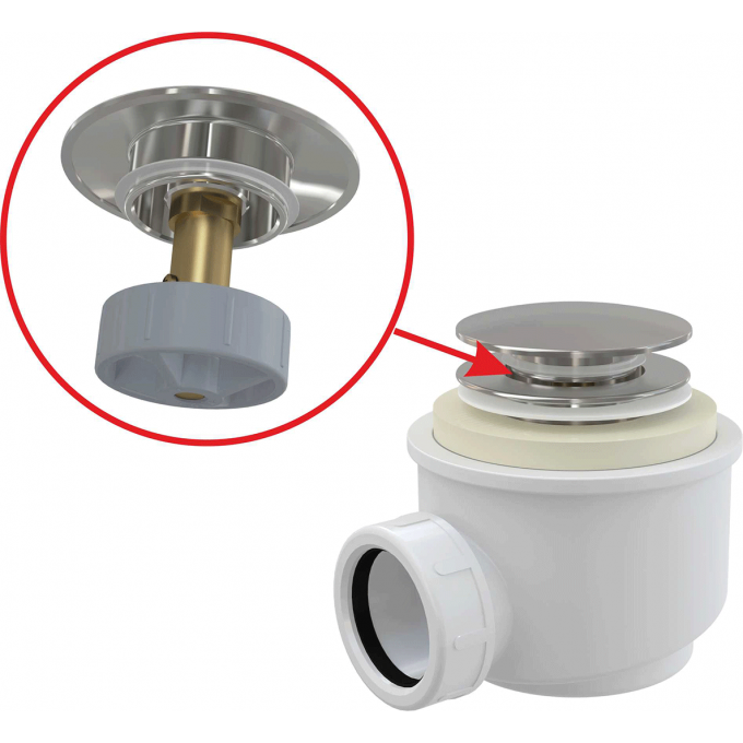 Сифон для душевого поддона ALCAPLAST CLICK/CLACK, металл A465C-50