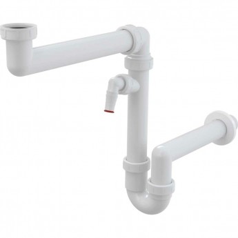 Сифон для мойки ALCAPLAST A872P со штуцером и накидной гайкой