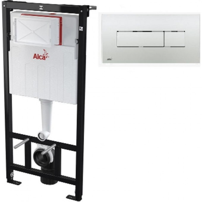 Скрытая система инсталляции ALCAPLAST AM101/1120-3:1 RU M371-0001 для сухой установки, с хром кнопкой AM101_1120_3_1_RU_M371_0001