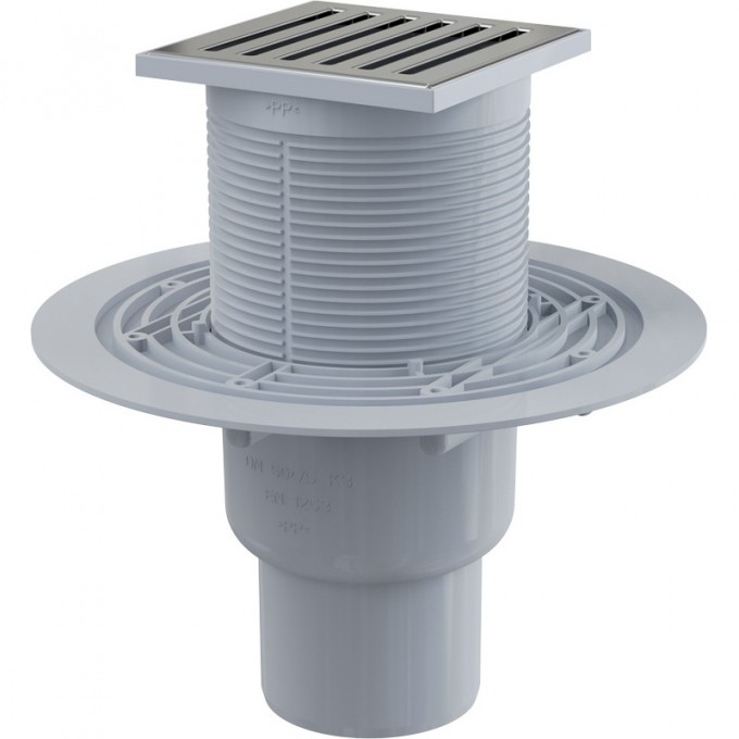 Сливной трап ALCAPLAST 105х105/50/75, подводка – прямая APV203