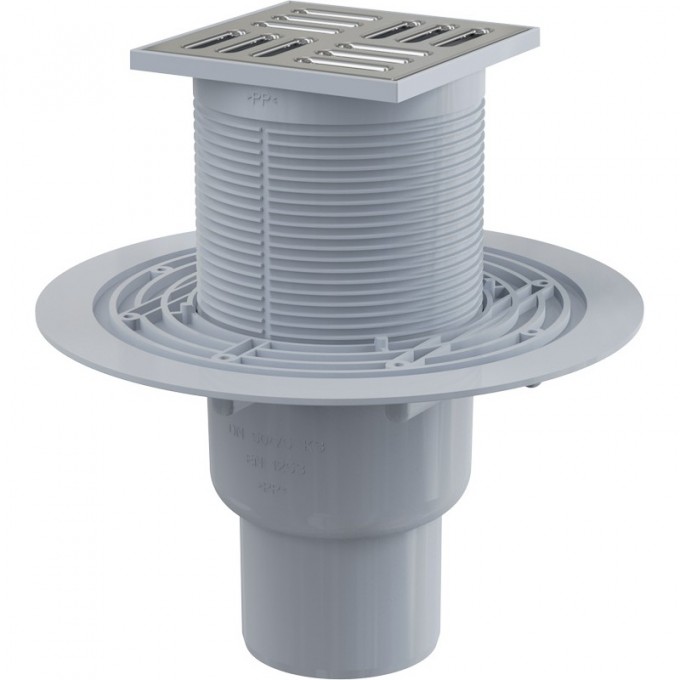 Сливной трап ALCAPLAST 105х105/50/75, подводка – прямая APV2321 Сливной трап ALCAPLAST 105х105/50/75, подводка – прямая APV2321