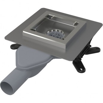 Сливной трап ALCAPLAST APV110 из нержавеющей стали 130х130 мм, сток боковой Сливной трап ALCAPLAST APV110 из нержавеющей стали 130х130 мм, сток боковой