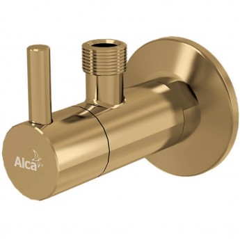 Угловой вентиль ALCAPLAST ARV001-G-B с фильтром 1/2"х3/8" золото, крацованный матовый