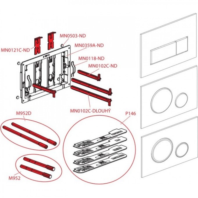 Винт рамы кнопки ALCAPLAST MN0102C-ND Винт рамы кнопки ALCAPLAST MN0102C-ND