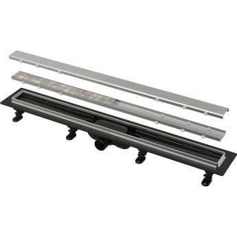 Водоотводящий желоб ALCAPALST APZ20-550 с порогами из нержавеющей стали для двусторонней решетки