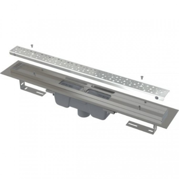 Водоотводящий желоб ALCAPLAST ANTIVANDAL с решеткой, вертикальный сток APZ1011-1050L Водоотводящий желоб ALCAPLAST ANTIVANDAL с решеткой, вертикальный сток APZ1011-1050L