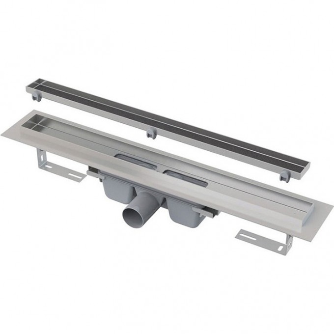 Водоотводящий желоб ALCAPLAST APZ7-650 FLOOR с порогами для решетки под кладку плитки, горизонтальный сток APZ7-FLOOR-650