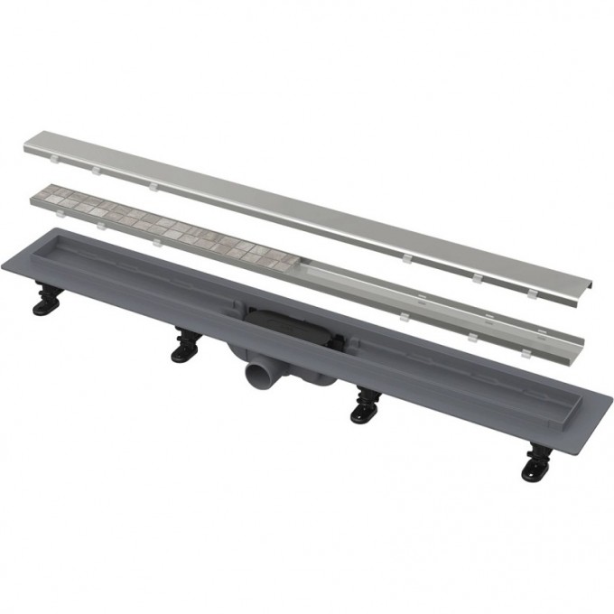 Водоотводящий желоб ALCAPLAST с порогами для двусторонней решетки или решетки под кладку плитки APZ19-550 Водоотводящий желоб ALCAPLAST с порогами для двусторонней решетки или решетки под кладку плитки APZ19-550