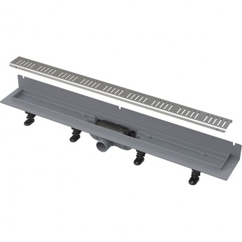 Водоотводящий желоб ALCAPLAST APZ30-650M с порогами для перфорированной решетки и фиксированным воротником к стене