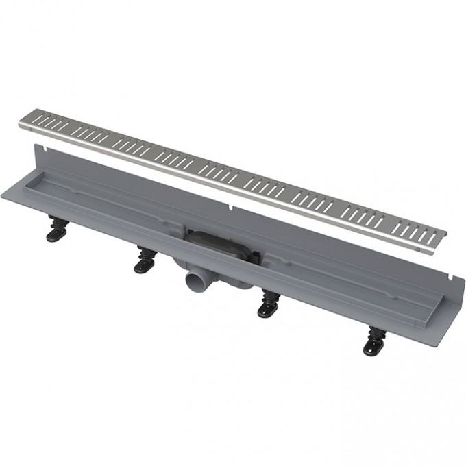 Водоотводящий желоб ALCAPLAST с порогами для перфорированной решетки и фиксированным воротником к стене APZ30-850M