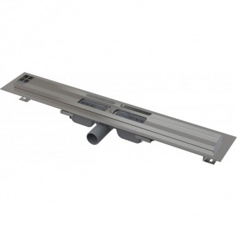 Водоотводящий желоб ALCAPLAST APZ101-650 с порогами для перфорированной решетки, низкий, горизонтальный сток