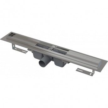 Водоотводящий желоб ALCAPLAST APZ1101-750 с порогами для перфорированной решетки, низкий, вертикальный сток