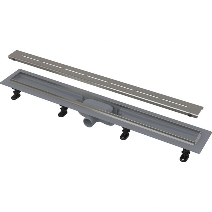 Водоотводящий желоб ALCAPLAST SIMPLE с порогами из нержавеющей стали, для перфорированной решетки APZ18-550M Водоотводящий желоб ALCAPLAST SIMPLE с порогами из нержавеющей стали, для перфорированной решетки APZ18-550M