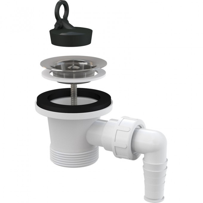 Водослив ALCAPLAST для умывальника 6/4" с нержавеющей решеткой Ø63 и подводкой A31P Водослив ALCAPLAST для умывальника 6/4" с нержавеющей решеткой Ø63 и подводкой A31P