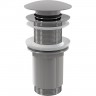 Водослив ALCAPLAST для умывальника click/clack 5/4", цельнометаллический для умывальников без перелива, для пластиковых и стеклянных умывальников A395