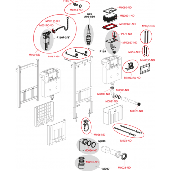 Запасная часть ALCAPLAST M0080-ND к скрытым системам инсталляций